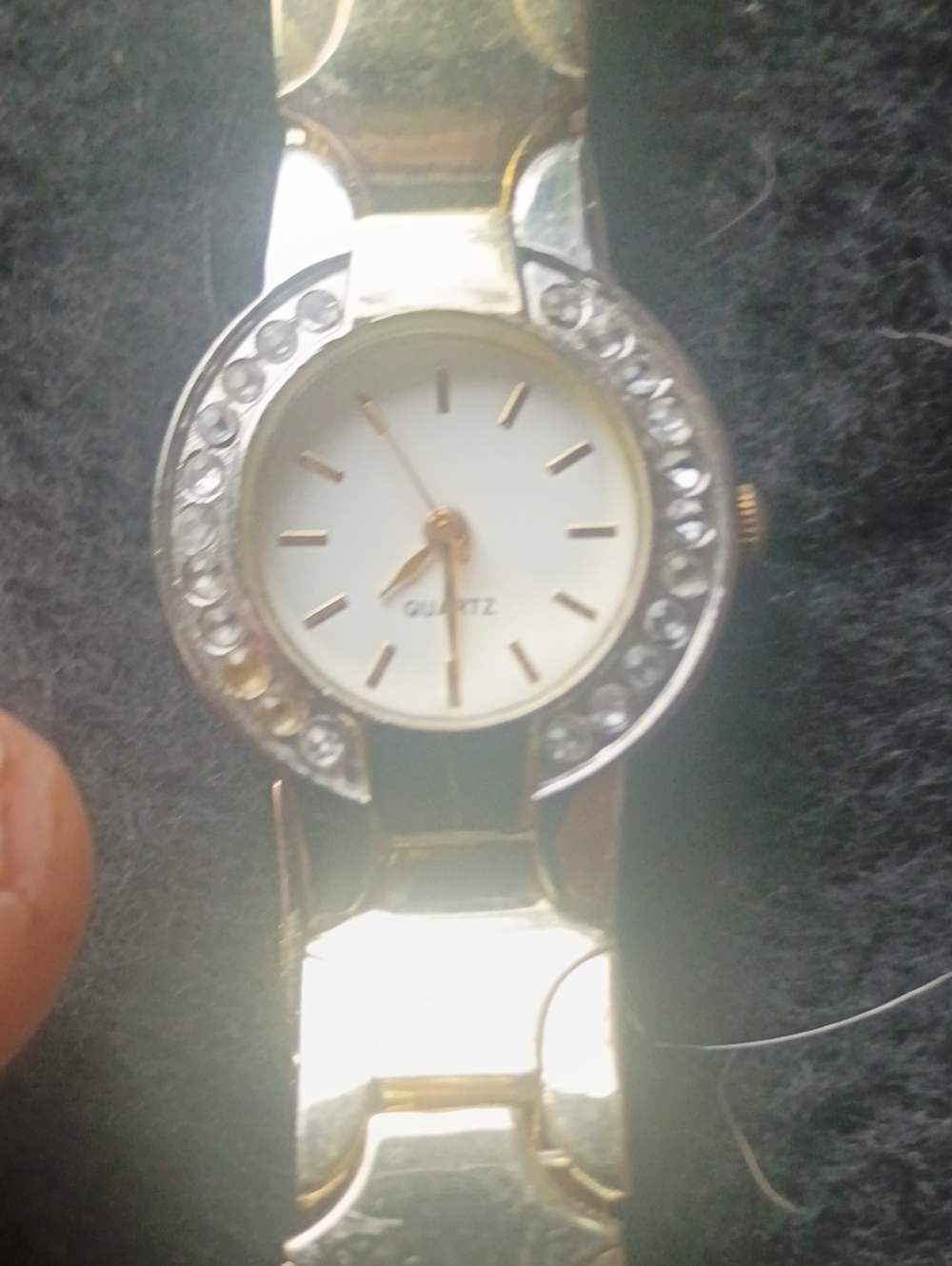Gold-Tone Women’s Crystal Accent Quartz Watch